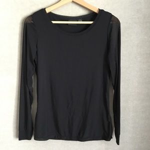 Last Chance! Tribal Black Mesh Long Sleeve Tee, Size S